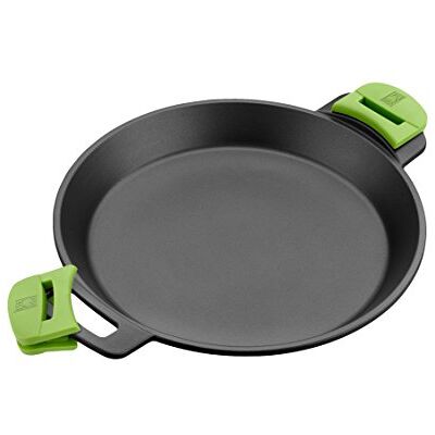 BRA Prior Paella-schaal, 36 cm, gegoten aluminium met Teflon antiaanbaklaag, innovaties zonder PFOA, handgrepen van siliconen, afneembaar BRA Prior Paella-schaal, 36 cm, gegoten aluminium met Teflon antiaanbaklaag, innovaties zonder PFOA, handgrepen van siliconen, afneembaar
