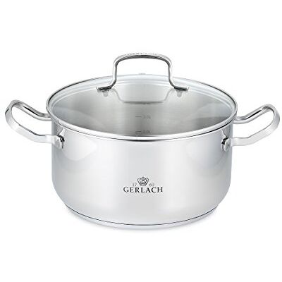 Gerlach Simple Braadpan van roestvrij staal, geschikt voor inductie, 4,5 l Gerlach Simple Braadpan van roestvrij staal, geschikt voor inductie, 4,5 l