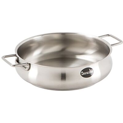 Barazzoni Tummy steelpan met twee handgrepen, roestvrij staal 18/10, diameter 18 cm, liter: 1,25, gemaakt in Italië. Barazzoni Tummy steelpan met twee handgrepen, roestvrij staal 18/10, diameter 18 cm, liter: 1,25, gemaakt in Italië.