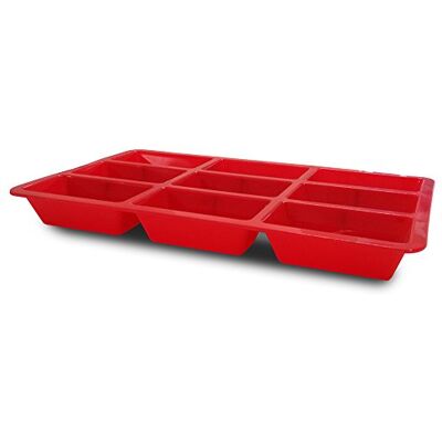 Guardini Juliette, 9 mini-cake, 17 x 29,5 cm, voedselsiliconen, kleur rood Guardini Juliette, 9 mini-cake, 17 x 29,5 cm, voedselsiliconen, kleur rood