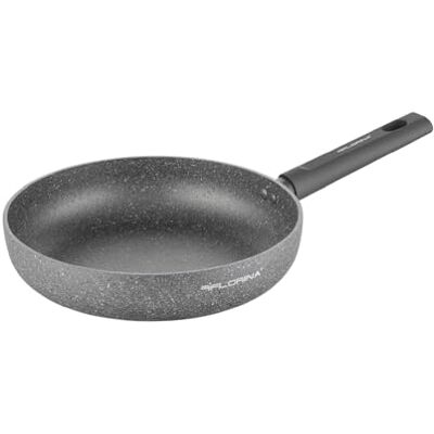 Florina Pan met antiaanbaklaag I diameter 28 cm I Lava Stone braadpannen I diepe pan van aluminium I fornuizen van alle soorten inductie, gas, elektrische plaat I kleur: grijs Florina Pan met antiaanbaklaag I diameter 28 cm I Lava Stone braadpannen I diepe pan van aluminium I fornuizen van alle soorten inductie, gas, elektrische plaat I kleur: grijs