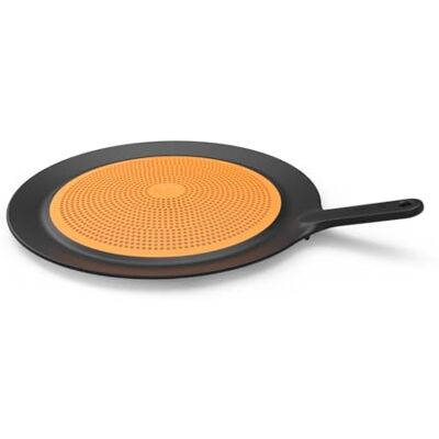 Fiskars Couvercle antiprojections, Ø 30 cm, Plastique/Silicone, Functional Form, Noir/Orange, 1027305 Fiskars Couvercle antiprojections, Ø 30 cm, Plastique/Silicone, Functional Form, Noir/Orange, 1027305