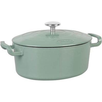 Sitram 715405 Sitrabella braadpan ovaal van geëmailleerd gietijzer, L 26 cm, 4 liter, voor buiten, email, saliegroen, binnen, wit, alle warmtebronnen inclusief inductie, ideaal voor maaltijden voor 4-5 gasten Sitram 715405 Sitrabella braadpan ovaal van geëmailleerd gietijzer, L 26 cm, 4 liter, voor buiten, email, saliegroen, binnen, wit, alle warmtebronnen inclusief inductie, ideaal voor maaltijden voor 4-5 gasten