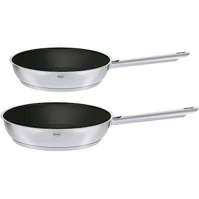 RÖSLE ELEGANCE ProCRA Set van 2 hoogwaardige universele pannen met robuuste ProCera antiaanbaklaag, 20 cm en 28 cm, roestvrij staal 18/10, geschikt voor inductie RÖSLE ELEGANCE ProCRA Set van 2 hoogwaardige universele pannen met robuuste ProCera antiaanbaklaag, 20 cm en 28 cm, roestvrij staal 18/10, geschikt voor inductie