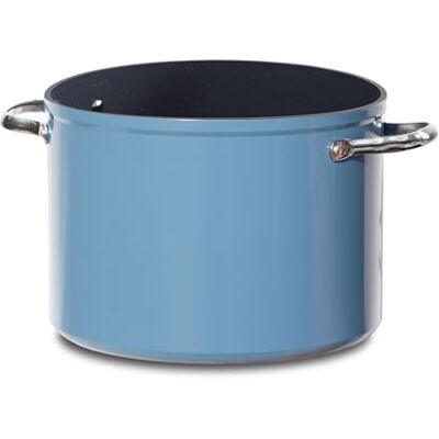 Nuwave Healthy Duralon 8 liter blauwe keramische pan met antiaanbaklaag, diamantdoordrenkt, krasbestendig, PFAS-vrij, vaatwasser- en ovenbestendig, inductieklasse en verwarmt Nuwave Healthy Duralon 8 liter blauwe keramische pan met antiaanbaklaag, diamantdoordrenkt, krasbestendig, PFAS-vrij, vaatwasser- en ovenbestendig, inductieklasse en verwarmt