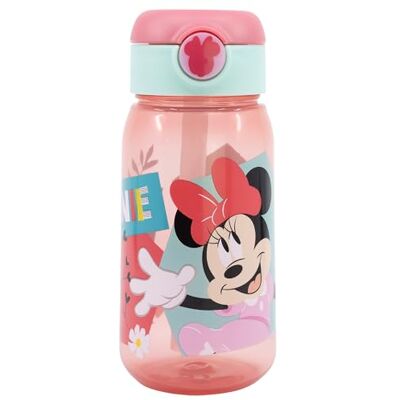 Stor Bouteille d'eau Minnie Mouse en plastique de 510 ml avec bouchon et paille Stor Bouteille d'eau Minnie Mouse en plastique de 510 ml avec bouchon et paille