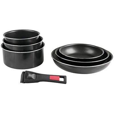 Sitram 712382 7-delige pannenset, 3 pannen + 3 pannen + 1 afneembare handgreep, geperst aluminium, voor alle warmtebronnen, inclusief inductie, zwart Sitram 712382 7-delige pannenset, 3 pannen + 3 pannen + 1 afneembare handgreep, geperst aluminium, voor alle warmtebronnen, inclusief inductie, zwart