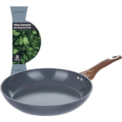 KASANOVA Pan 30 cm petrol blauw keramiek New Ceramic KASANOVA Pan 30 cm petrol blauw keramiek New Ceramic