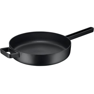 WMF Flavour Inductiepan, 28 cm, geëmailleerd gietijzer, hoge rand, ovenbestendig, moderne elegantie, zwart WMF Flavour Inductiepan, 28 cm, geëmailleerd gietijzer, hoge rand, ovenbestendig, moderne elegantie, zwart