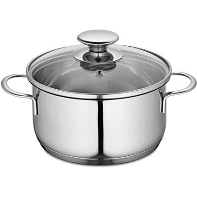 Küchenprofi 2370702816 steelpan van roestvrij staal met glazen deksel Küchenprofi 2370702816 steelpan van roestvrij staal met glazen deksel