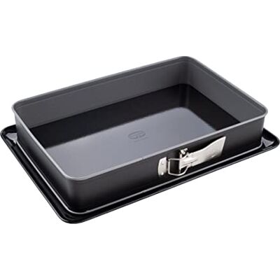 Dr. Oetker 1122 springvorm, ovenschaal, bakplaat, rechthoekige springvorm, bakvorm, bakvorm, roestvrij staal, email, teflon, zwart, 38 x 25 x 7 cm Dr. Oetker 1122 springvorm, ovenschaal, bakplaat, rechthoekige springvorm, bakvorm, bakvorm, roestvrij staal, email, teflon, zwart, 38 x 25 x 7 cm