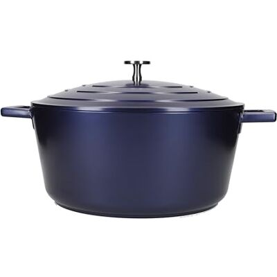 Master Class MasterClass Steelpan met deksel, groot 5 l/28 cm, licht gegoten aluminium, geschikt voor inductiekookplaten en oven, blauw Master Class MasterClass Steelpan met deksel, groot 5 l/28 cm, licht gegoten aluminium, geschikt voor inductiekookplaten en oven, blauw