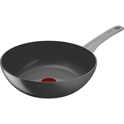 Tefal Renew On Wok keramische coating, antiaanbaklaag, 28 cm, grijs Tefal Renew On Wok keramische coating, antiaanbaklaag, 28 cm, grijs
