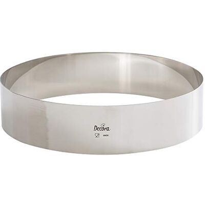 Decora 0063754 ronde taartring van roestvrij staal Ø 30 x H 6 cm Decora 0063754 ronde taartring van roestvrij staal Ø 30 x H 6 cm