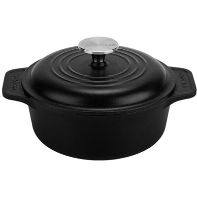 VICTORIA Inductie-braadpan, geëmailleerd, 20 cm, Dutch Oven 1,9 l, Nederlandse oven, zonder PTFE en PFOA, geschikt voor vuur, barbecue, oven, glaskeramiek, gas VICTORIA Inductie-braadpan, geëmailleerd, 20 cm, Dutch Oven 1,9 l, Nederlandse oven, zonder PTFE en PFOA, geschikt voor vuur, barbecue, oven, glaskeramiek, gas
