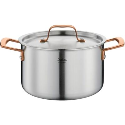 Spring Gourmet meerlaagse braadpan met roestvrijstalen deksel, ovenbestendig, met binnenschaal, Ø 20 cm, hoogte 12 cm, 3,7 l, roségoud Spring Gourmet meerlaagse braadpan met roestvrijstalen deksel, ovenbestendig, met binnenschaal, Ø 20 cm, hoogte 12 cm, 3,7 l, roségoud
