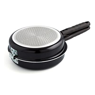 Quid Gastro Fun dubbele pan voor omelet, 20 cm, aluminium, zwart zwart, aluminium, ronde vorm, gladde afwerking, 20 cm Quid Gastro Fun dubbele pan voor omelet, 20 cm, aluminium, zwart zwart, aluminium, ronde vorm, gladde afwerking, 20 cm