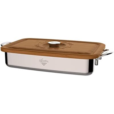 Lagostina Lasagne met houten deksel 35 cm x 22 cm Lagostina Lasagne met houten deksel 35 cm x 22 cm