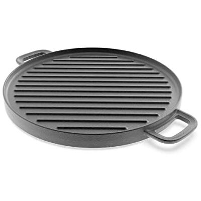 Tescoma 617016 grillpan glad en gestreept gietijzer met hoge warmtegeleiding, Ø 30 cm, massieve lijn Tescoma 617016 grillpan glad en gestreept gietijzer met hoge warmtegeleiding, Ø 30 cm, massieve lijn