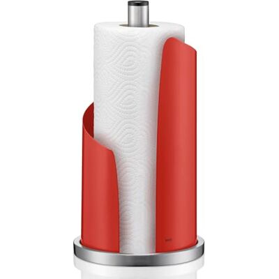kela Stella, verticale keukenrolhouder, voor dikke rollen, keukenpapierhouder, hoogte 32 cm, Stella, roestvrij staal/rood metaal kela Stella, verticale keukenrolhouder, voor dikke rollen, keukenpapierhouder, hoogte 32 cm, Stella, roestvrij staal/rood metaal