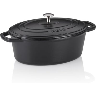 kela Calido braadpan, 4 l, gietijzer, zwart, ovaal, geëmailleerd, voor alle warmtebronnen, temperatuurbestendig tot 300 °C kela Calido braadpan, 4 l, gietijzer, zwart, ovaal, geëmailleerd, voor alle warmtebronnen, temperatuurbestendig tot 300 °C