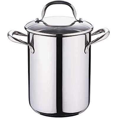 Bergner Gourmet Kookpan voor pasta, kookpan met glazen deksel, afdruiprek, inhoud 4,2 l, roestvrij staal, zeer robuust, gemakkelijk te reinigen en voor alle soorten fornuizen Bergner Gourmet Kookpan voor pasta, kookpan met glazen deksel, afdruiprek, inhoud 4,2 l, roestvrij staal, zeer robuust, gemakkelijk te reinigen en voor alle soorten fornuizen
