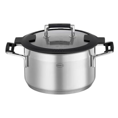 RÖSLE SILENCE PRO Kookpan, hoogwaardige universele braadpan van 18/10 roestvrij staal, 20 cm, glazen deksel, schaalverdeling aan de binnenkant, geschikt voor inductie, vaatwasmachinebestendig RÖSLE SILENCE PRO Kookpan, hoogwaardige universele braadpan van 18/10 roestvrij staal, 20 cm, glazen deksel, schaalverdeling aan de binnenkant, geschikt voor inductie, vaatwasmachinebestendig