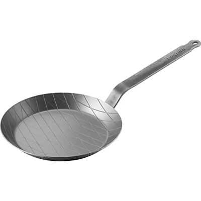 ZWILLING FORGÉ Pan van ijzer, dikke bodem met ruitstructuur, voor grillen of aanbraden op hoog vuur, Ø 28 cm, zilverkleurig ZWILLING FORGÉ Pan van ijzer, dikke bodem met ruitstructuur, voor grillen of aanbraden op hoog vuur, Ø 28 cm, zilverkleurig