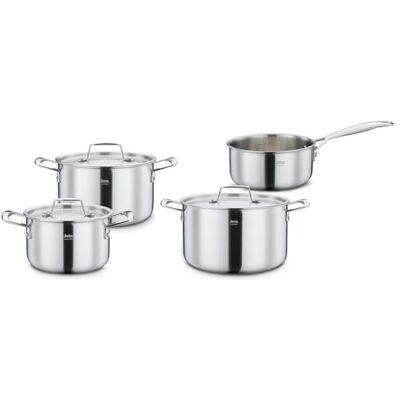 Spring Gourmet Lot de 4 casseroles avec manche et couvercles en acier inoxydable 18/0 multicouche extérieur 18/10 intérieur avec noyau en aluminium, convient pour l'induction, 1,4 l, 2,0 l, 2,7 l, 3,7 Spring Gourmet Lot de 4 casseroles avec manche et couvercles en acier inoxydable 18/0 multicouche extérieur 18/10 intérieur avec noyau en aluminium, convient pour l'induction, 1,4 l, 2,0 l, 2,7 l, 3,7