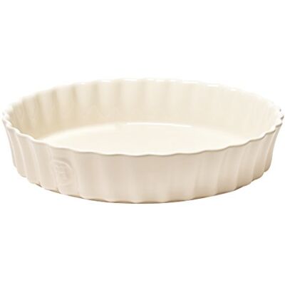 Emile Henry Taartschaal, keramiek, beige, klei, 24 x 24 x 5 cm Emile Henry Taartschaal, keramiek, beige, klei, 24 x 24 x 5 cm
