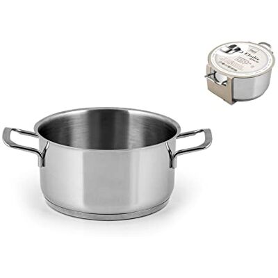 H&H Roestvrijstalen braadpan, inductie, 2 Manici 16 cm, lt1,8 cm H&H Roestvrijstalen braadpan, inductie, 2 Manici 16 cm, lt1,8 cm