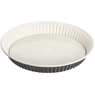 Dr. Oetker Quicheform Ø 28 cm Exclusive, taartvorm met snij- en krasbestendige hefbodem met emaille verzegeling, ronde taartvorm met ring van plaatstaal (kleur: grijs-bruin/crème) hoeveelheid: 1 stuk Dr. Oetker Quicheform Ø 28 cm Exclusive, taartvorm met snij- en krasbestendige hefbodem met emaille verzegeling, ronde taartvorm met ring van plaatstaal (kleur: grijs-bruin/crème) hoeveelheid: 1 stuk