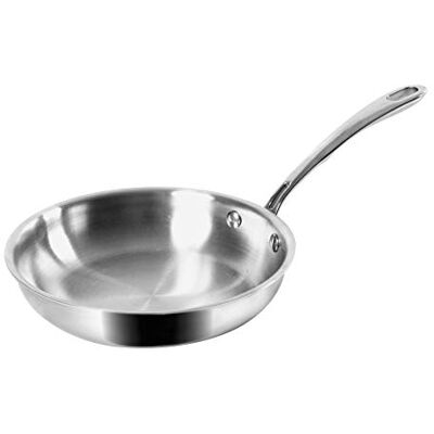 Sitram 710732, Rapsody pan van roestvrij staal, professionele kwaliteit, diameter 24 cm, voor alle warmtebronnen, inclusief inductie Sitram 710732, Rapsody pan van roestvrij staal, professionele kwaliteit, diameter 24 cm, voor alle warmtebronnen, inclusief inductie