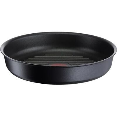 Tefal Ingenio Grillpan van 26 cm, inductie, antiaanbaklaag, gegoten aluminium, stapelbaar, vaatwasmachinebestendig, Eco Resist L8584004, zwart Tefal Ingenio Grillpan van 26 cm, inductie, antiaanbaklaag, gegoten aluminium, stapelbaar, vaatwasmachinebestendig, Eco Resist L8584004, zwart