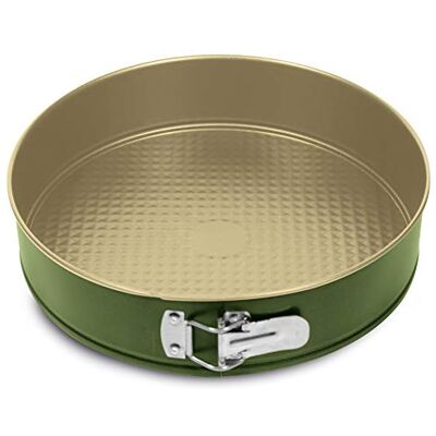 Guardini Bnat, taartvorm met 1 bodem, 22 cm, staal met antiaanbaklaag op basis van carnaubawas, kleur groen/beige Guardini Bnat, taartvorm met 1 bodem, 22 cm, staal met antiaanbaklaag op basis van carnaubawas, kleur groen/beige