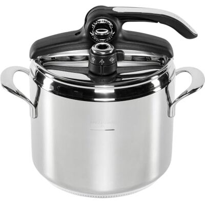Lagostina Diva snelkookpan, 7 liter, roestvrij staal, inclusief mand, met Lagofusion®-bodem en 2-drukventiel, geschikt voor inductie Lagostina Diva snelkookpan, 7 liter, roestvrij staal, inclusief mand, met Lagofusion®-bodem en 2-drukventiel, geschikt voor inductie
