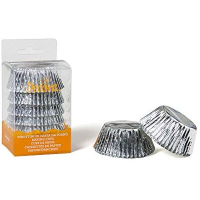 Decora Carta da Forno 0339793 bakvormpjes, 50 x 32 mm, 60 stuks, zilver Decora Carta da Forno 0339793 bakvormpjes, 50 x 32 mm, 60 stuks, zilver
