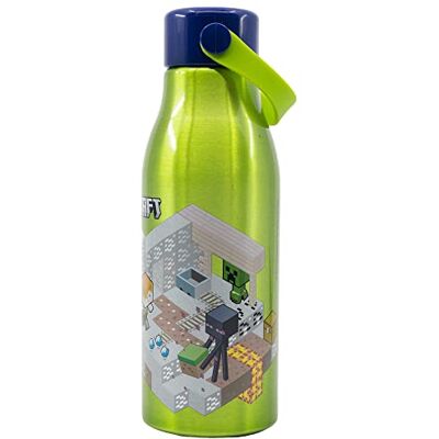 Stor Minecraft Aluminium waterfles voor kinderen met handvat op deksel, 750 ml Stor Minecraft Aluminium waterfles voor kinderen met handvat op deksel, 750 ml