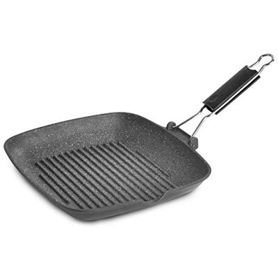 Lagostina Grill speciale antiaanbaklaag, gegoten aluminium, grijs, 28 x 28 cm Lagostina Grill speciale antiaanbaklaag, gegoten aluminium, grijs, 28 x 28 cm