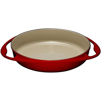 Le Creuset geëmailleerde gietijzeren braadpan in ronde tatinvorm, 28 cm, 2,6 liter, kersenrood Le Creuset geëmailleerde gietijzeren braadpan in ronde tatinvorm, 28 cm, 2,6 liter, kersenrood