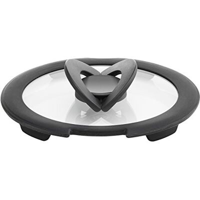 Lagostina Ingenio glazen deksel voor inductie, zwart/transparant, 16 cm Lagostina Ingenio glazen deksel voor inductie, zwart/transparant, 16 cm