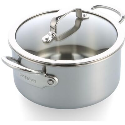 GreenPan Premiere 5PLY Braadpan van roestvrij staal 18/10 met glazen deksel, 20 cm/3,11 l, Multiply, gepolijst roestvrij staal, geschikt voor inductie, vaatwasmachinebestendig, ovenbestendig GreenPan Premiere 5PLY Braadpan van roestvrij staal 18/10 met glazen deksel, 20 cm/3,11 l, Multiply, gepolijst roestvrij staal, geschikt voor inductie, vaatwasmachinebestendig, ovenbestendig