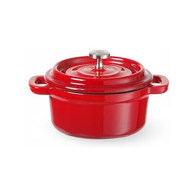 HENDI Braadpan van geëmailleerd gietijzer met deksel voor alle warmtebronnen (inclusief inductie), koken en stoven, ovenbestendig, 0,27 l, 130 x 100 x (H) 48 mm, rood HENDI Braadpan van geëmailleerd gietijzer met deksel voor alle warmtebronnen (inclusief inductie), koken en stoven, ovenbestendig, 0,27 l, 130 x 100 x (H) 48 mm, rood