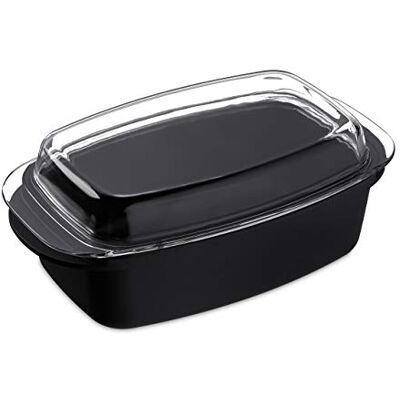 Relaxdays Braadpan, deksel antraciet, potvorm, gegoten aluminium en glas, voor vaatwasser 10026647 Relaxdays Braadpan, deksel antraciet, potvorm, gegoten aluminium en glas, voor vaatwasser 10026647