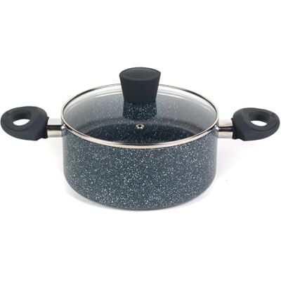Russell Hobbs RH00848EU Nightfall Stone braadpan BPA-vrij 2,5 liter inhoud ca. 20 cm pot met glazen deksel inductie, bakelieten handgrepen Russell Hobbs RH00848EU Nightfall Stone braadpan BPA-vrij 2,5 liter inhoud ca. 20 cm pot met glazen deksel inductie, bakelieten handgrepen