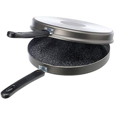 ALLUFLON Tradizione Italia Dubbele pan met omelet, anti-aanbaklaag, aluminium, zwart, 26 cm ALLUFLON Tradizione Italia Dubbele pan met omelet, anti-aanbaklaag, aluminium, zwart, 26 cm