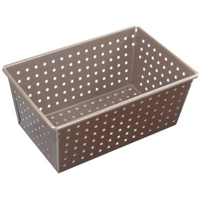 Gobel Geperforeerde broodbakvorm anti-aanbaklaag buiten 270x105 mm binnenkant 250x80mm hoogte 80mm Gemaakt in Frankrijk Professionele kwaliteit, bruin Gobel Geperforeerde broodbakvorm anti-aanbaklaag buiten 270x105 mm binnenkant 250x80mm hoogte 80mm Gemaakt in Frankrijk Professionele kwaliteit, bruin
