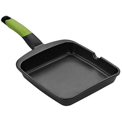 BRA Prior – Grillpan glad 28 cm van gegoten aluminium met anti-aanbaklaag Teflon innovaties zonder PFOA, geschikt voor alle warmtebronnen, ook inductie BRA Prior – Grillpan glad 28 cm van gegoten aluminium met anti-aanbaklaag Teflon innovaties zonder PFOA, geschikt voor alle warmtebronnen, ook inductie