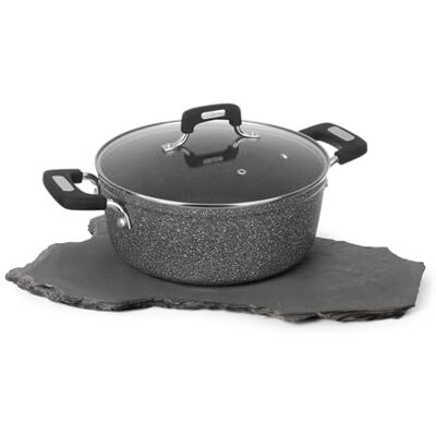 KASANOVA New Dark Steelpan met deksel voor alle gerechten, anti-aanbaklaag, 26 cm KASANOVA New Dark Steelpan met deksel voor alle gerechten, anti-aanbaklaag, 26 cm
