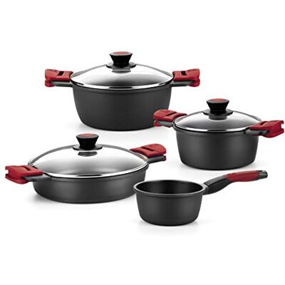 BRA Premiere 7-delige pannenset van gegoten aluminium met antiaanbaklaag, voor alle warmtebronnen, inclusief inductie BRA Premiere 7-delige pannenset van gegoten aluminium met antiaanbaklaag, voor alle warmtebronnen, inclusief inductie